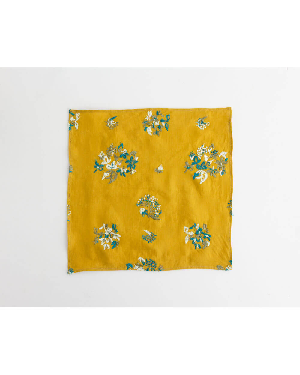野小花 刺繍ハンカチ (YE)