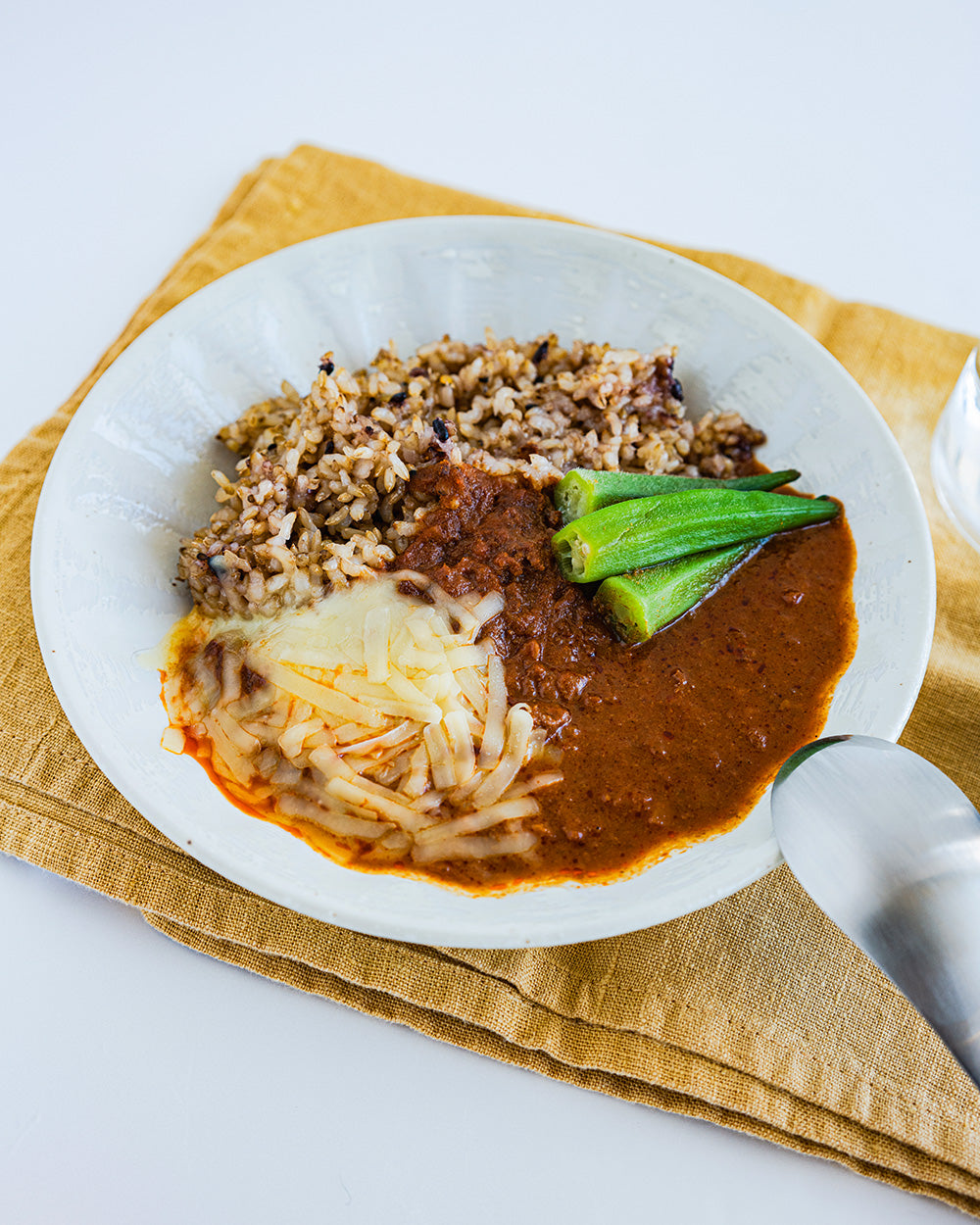 レンコンとトマトのキーマカレー