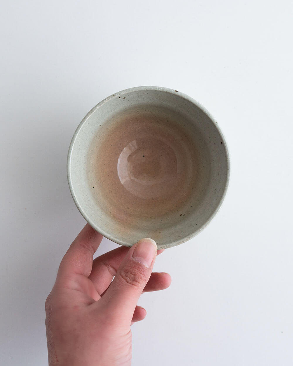塗分茶碗 白