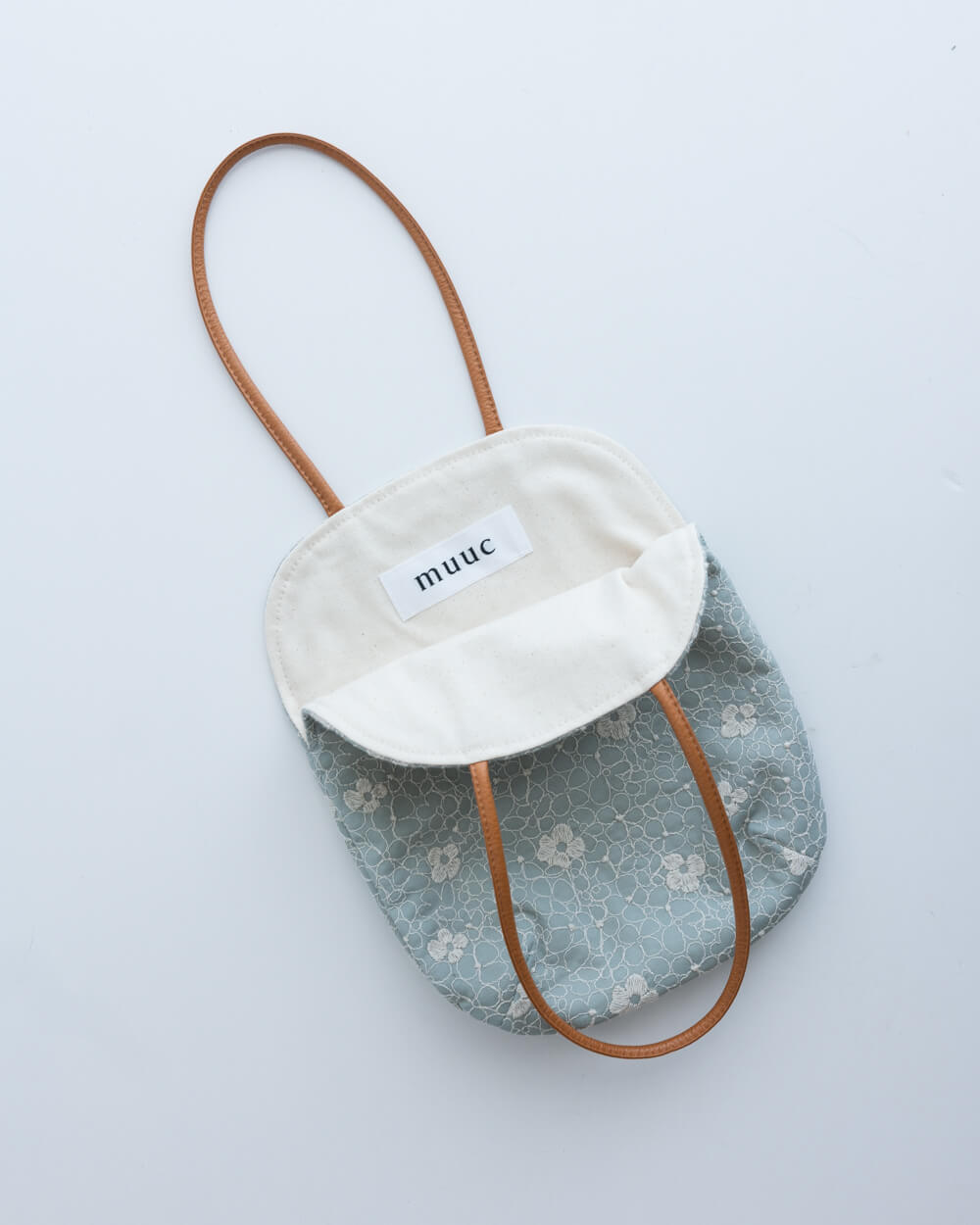 あじさい刺繍miniバッグ (BL)