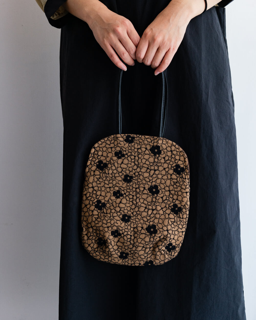 あじさい刺繍miniバッグ (BR)