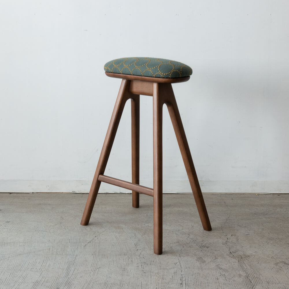 【送料込】キッチンスツール(H630)+張地ミナペルホネン tambourine (if2111/S.GR)