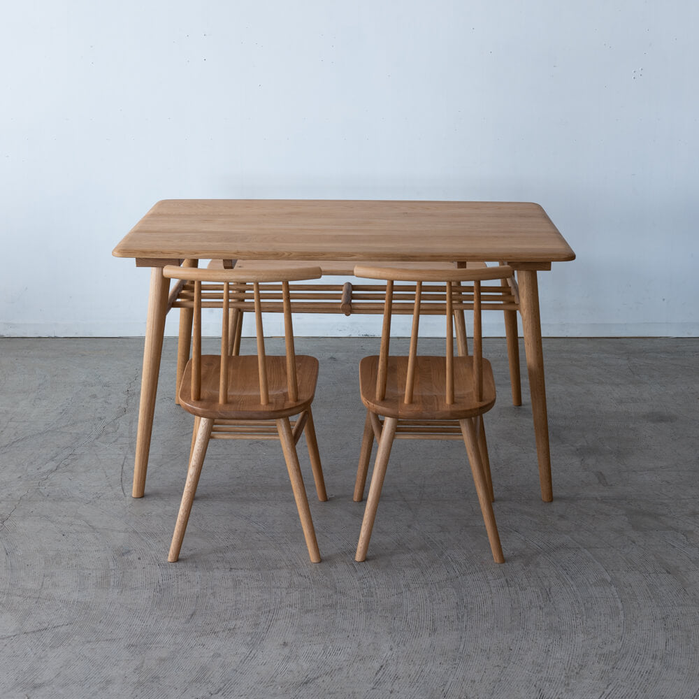 【展示品廃盤特価】Cielo ダイニング4点セット テーブル / チェア×2 / ベンチ(ホワイトオーク無垢材 オイル仕上げ)