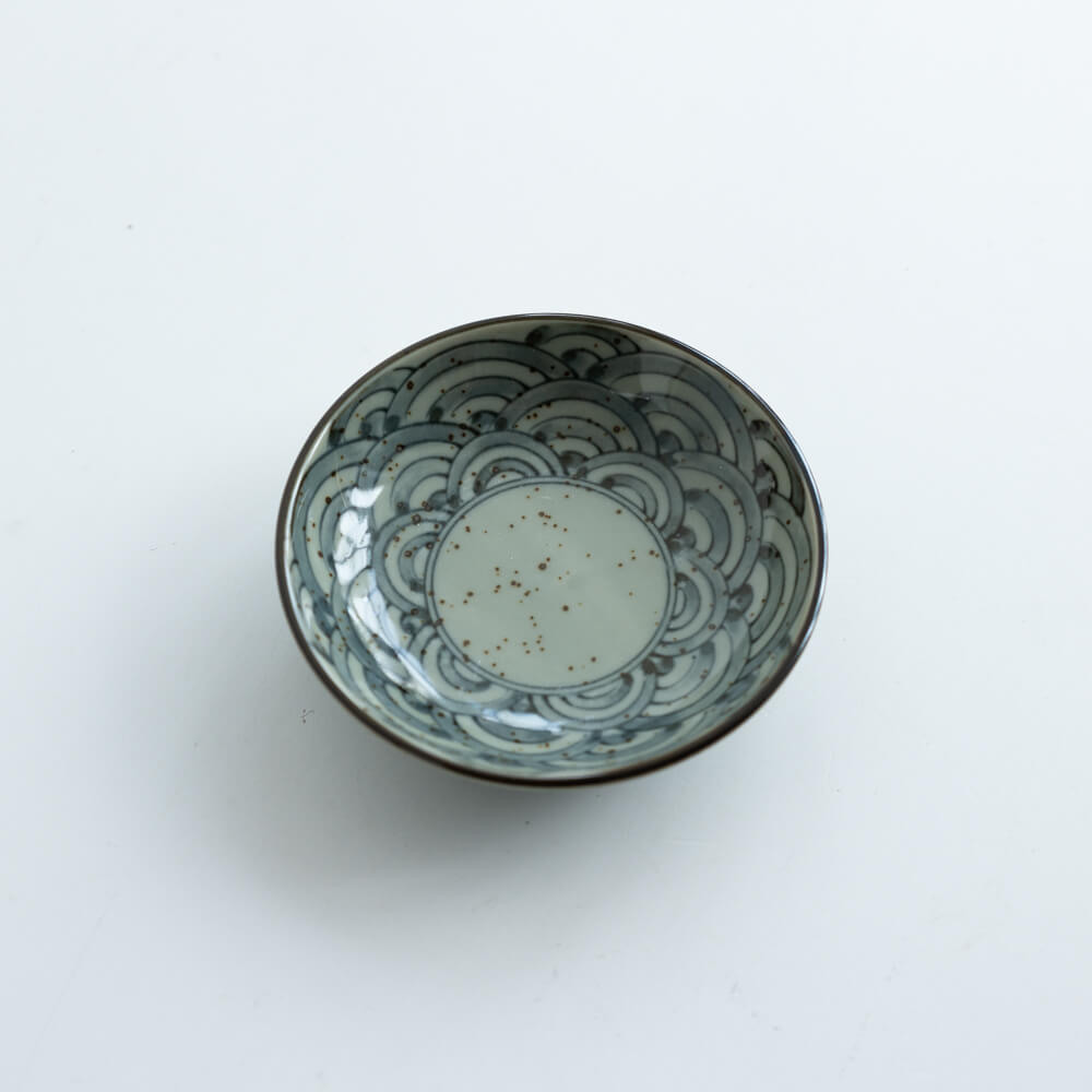 染付3.3豆皿 青海波