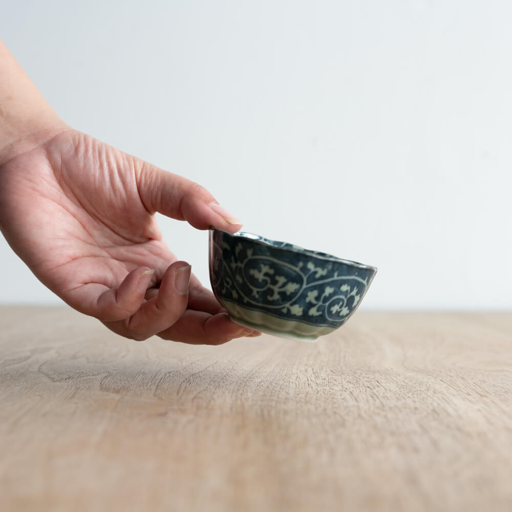 益子唐草 梅型珍味小付
