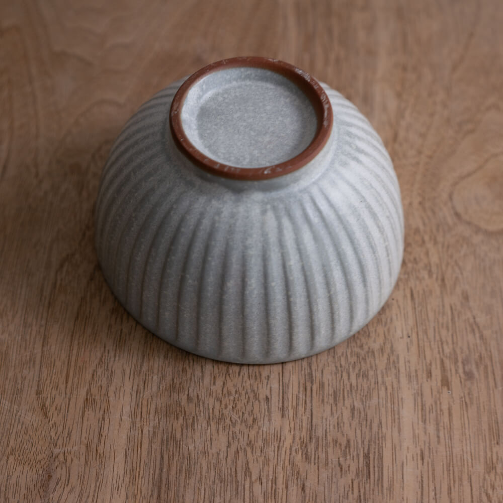 しのぎ軽量茶碗 白