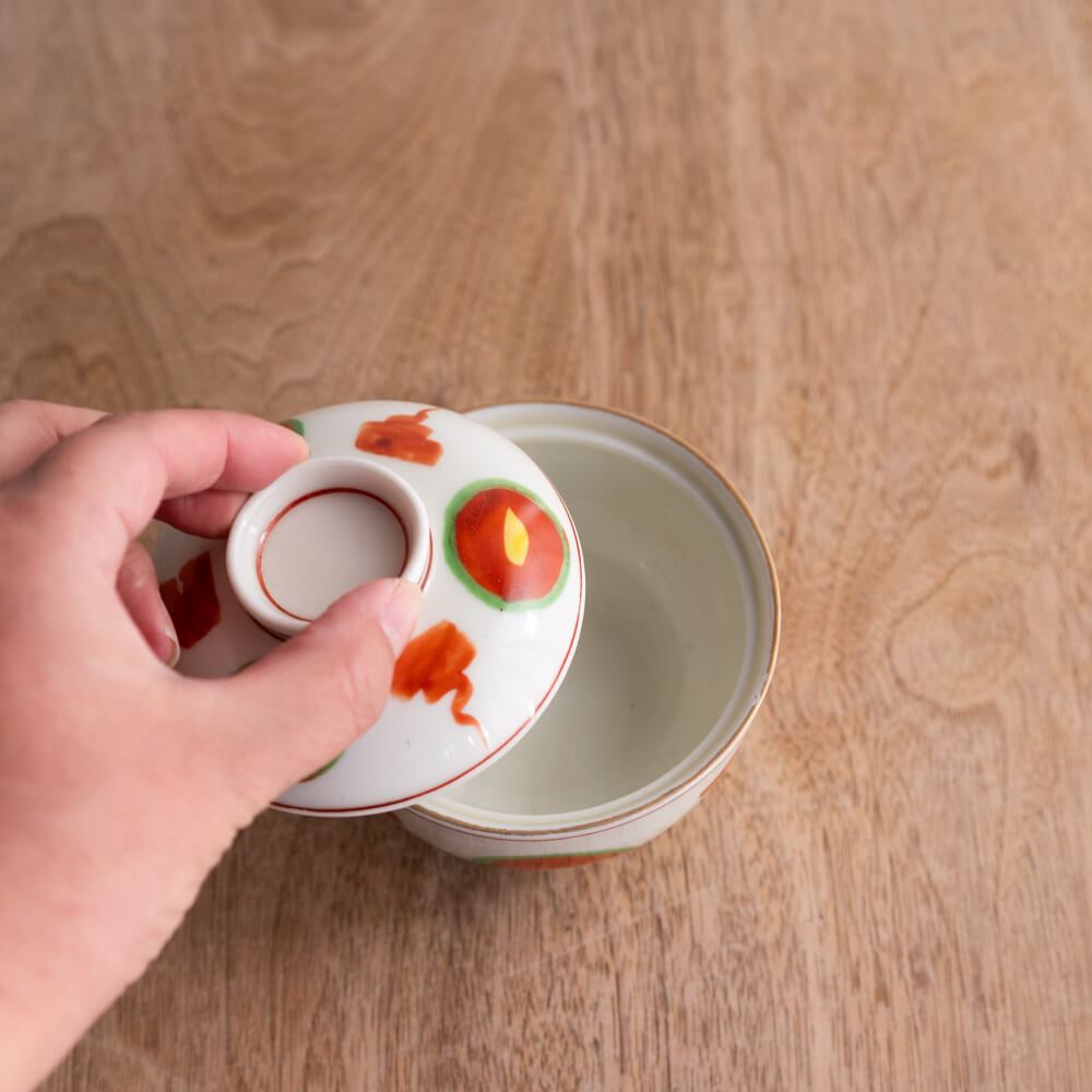 赤絵 蓋物 (小)