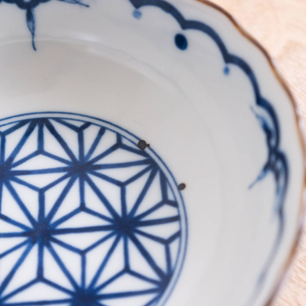 吉祥小紋 麻の葉 菊割4.5鉢