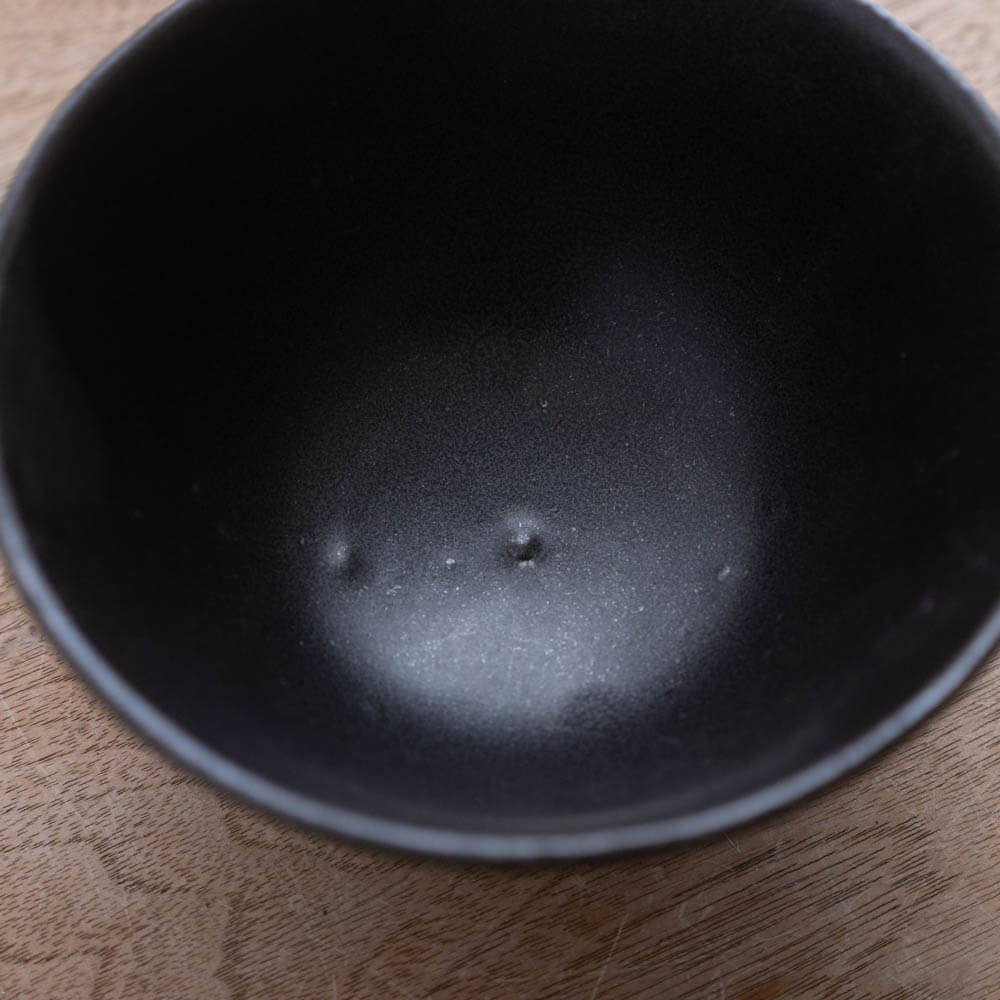しのぎ 深型茶碗 黒