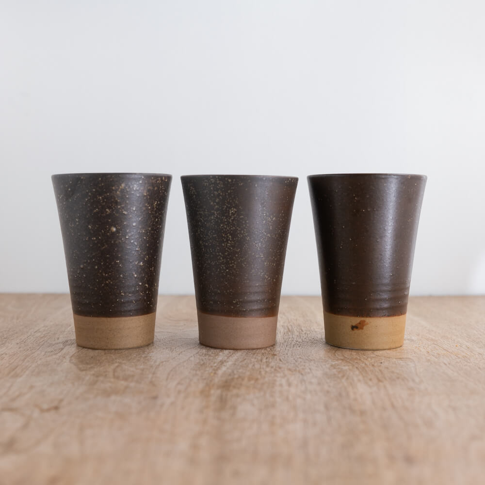 土物錆茶ビアカップ