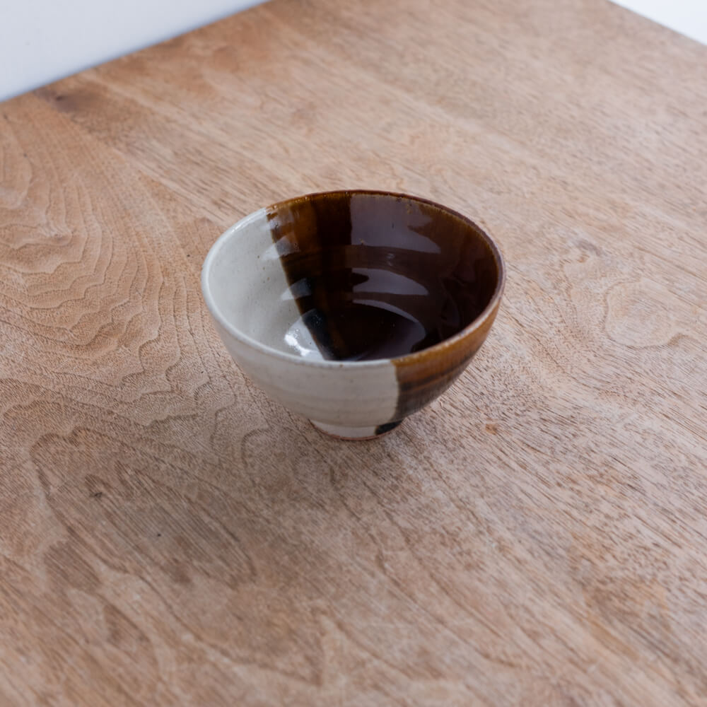 塗分茶碗 中平 ブラウン
