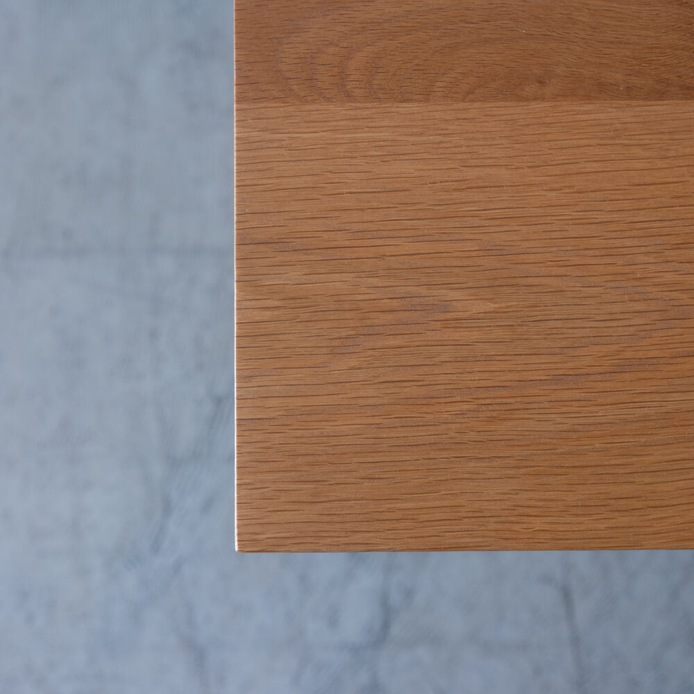ホワイトオーク無垢材 ダイニングテーブル 25mm厚 / オイル仕上げ / 60角スチール脚