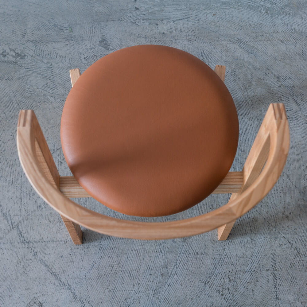 TP Chair 04 北海道産タモ材 / ウレタン塗装 / 本革 HLS1104 / SH430