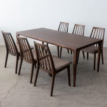 【現品SALE】クルミ材 ハギテーブル W1500+common52 ダイニングチェアC 5点セット