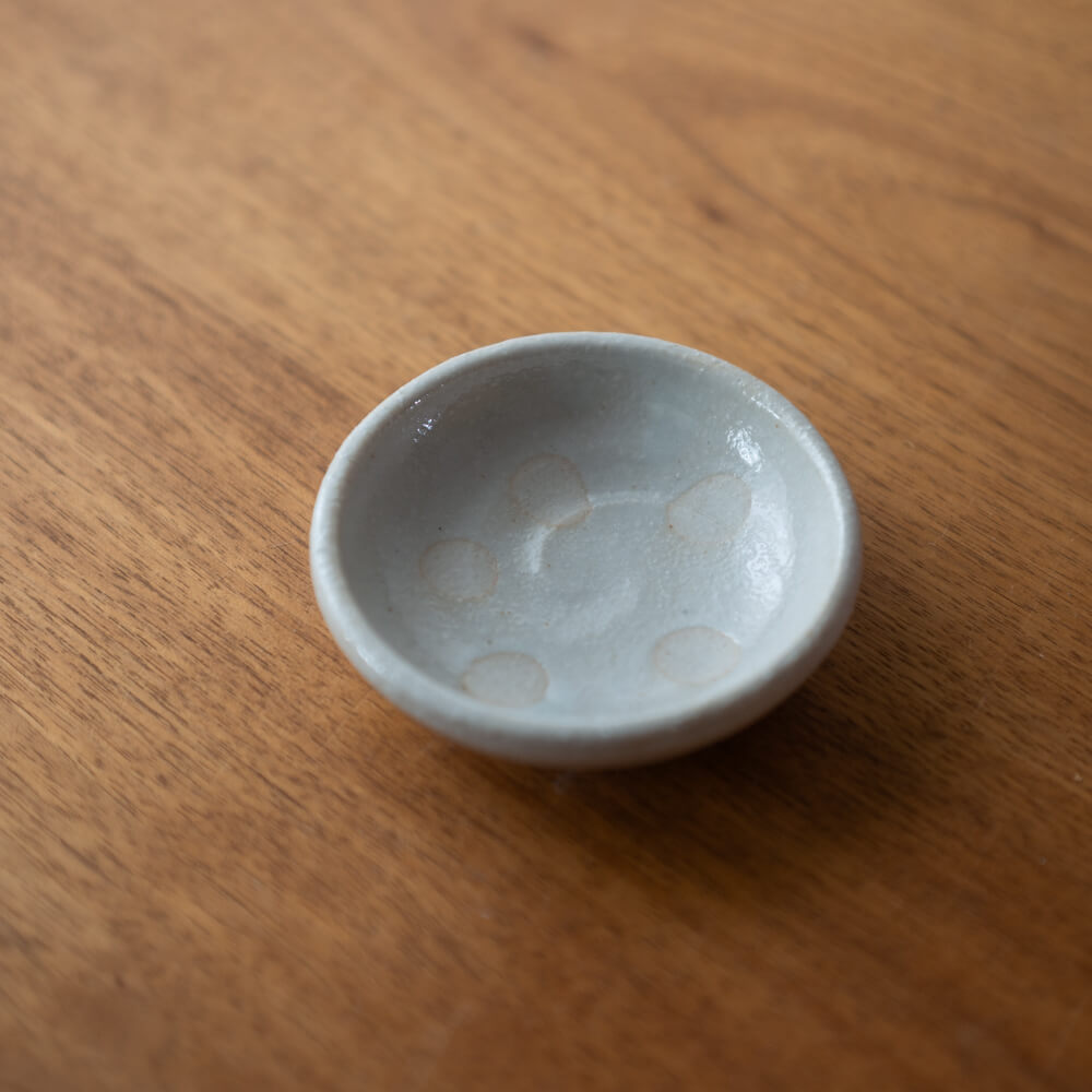 薬味小皿 白丸水玉