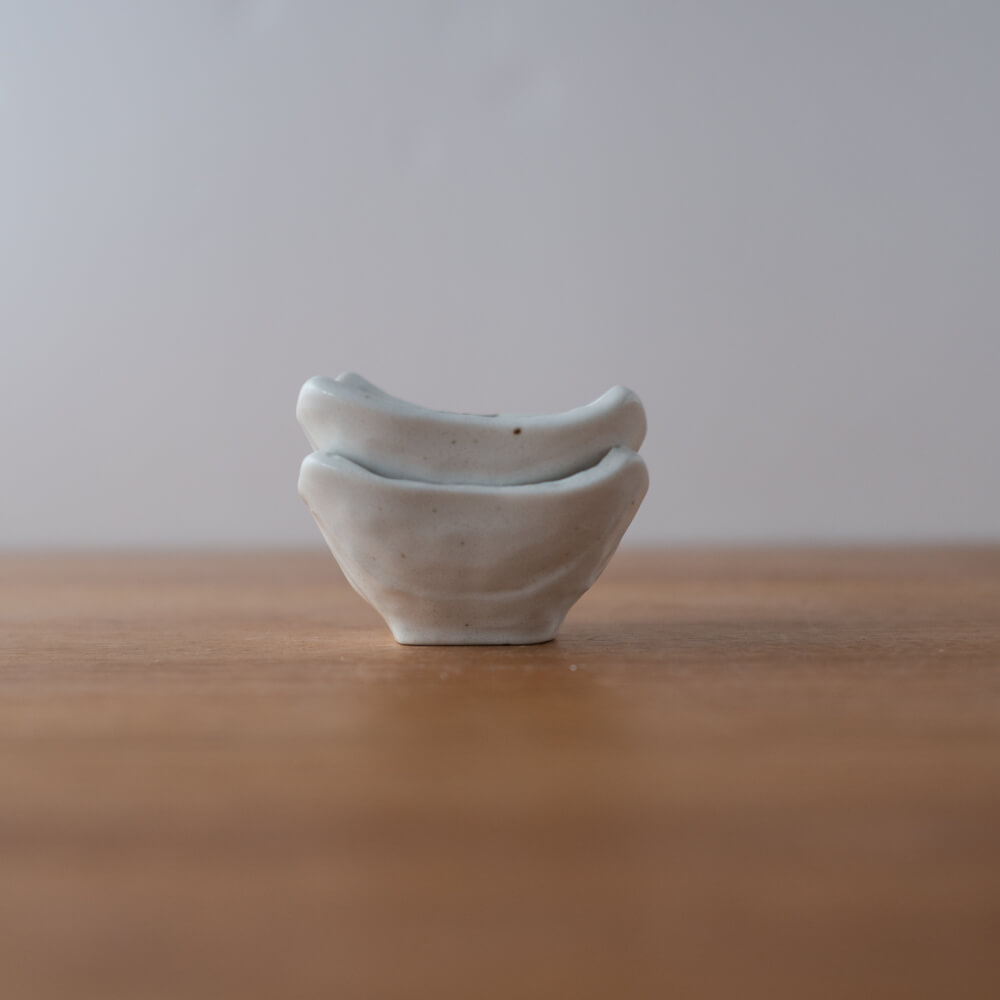 白釉刷毛目 四角小鉢 (小)