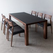 【現品SALE】ナガノインテリア 円形ダイニング5点セット φ120cm|レッドオークCG色・チェア4脚+座クッション