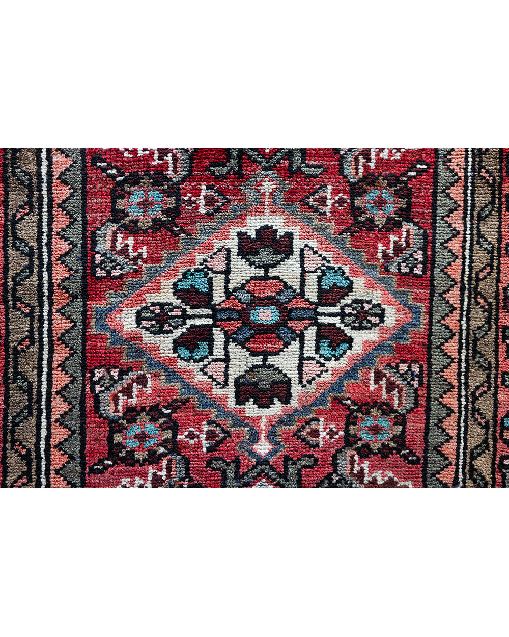 トライバルラグ 95×60cm 【RED/BE】