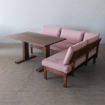 ナガノインテリア LC065 ラウンドコーナーソファセット レッドオーク材 / コルベット28/82