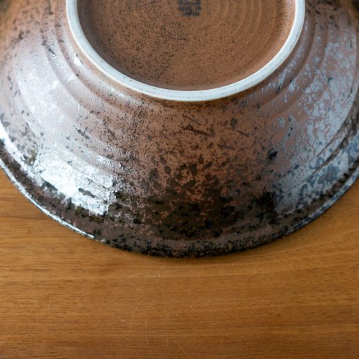 灰釉スリ目紋 円9.5盛皿