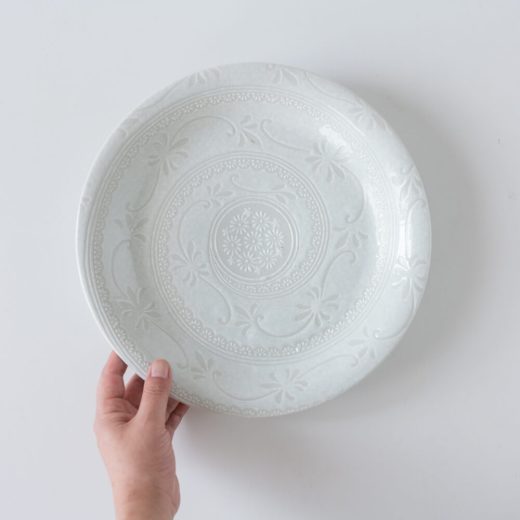 【WEB限定】花三鳥 白 9寸深皿 -器市-