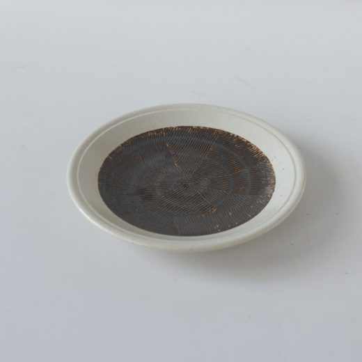 【WEB限定】初雪スリ目紋 円(まどか)6.5皿 -器市-