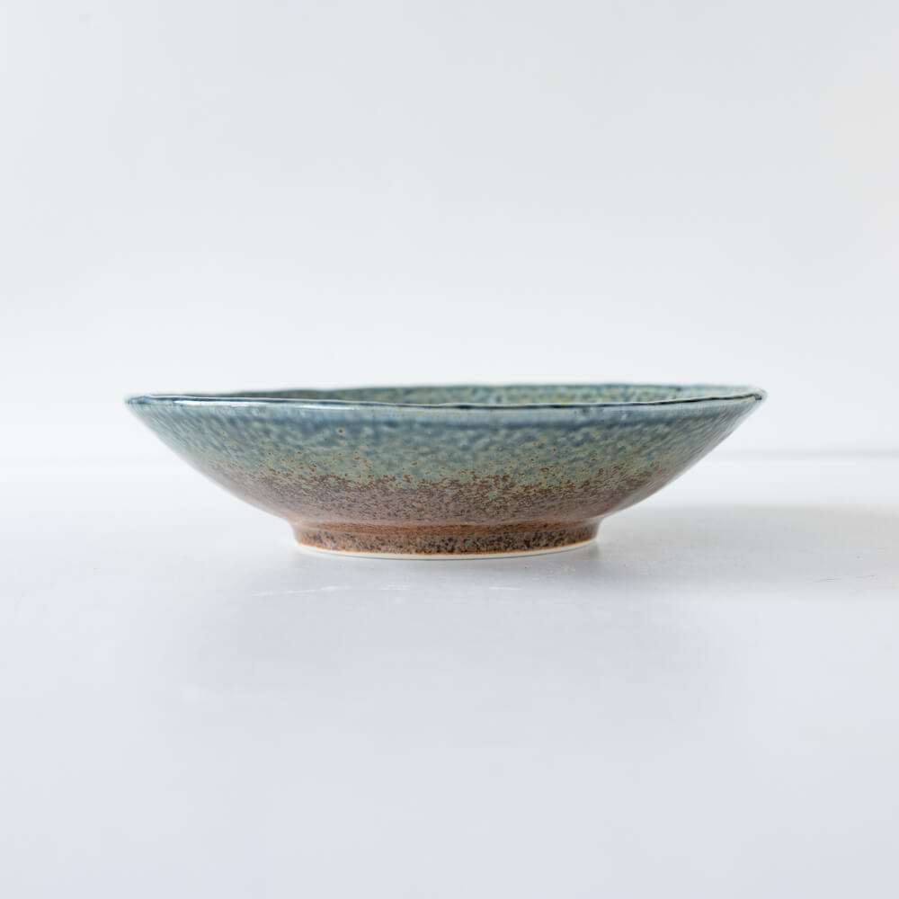 【WEB限定】砂地藍流し 手捻り8寸盛皿 -器市-