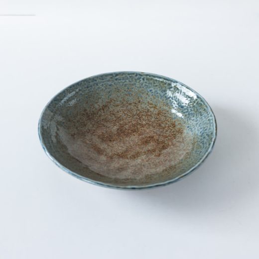 【WEB限定】砂地藍流し 手捻り8寸盛皿 -器市-