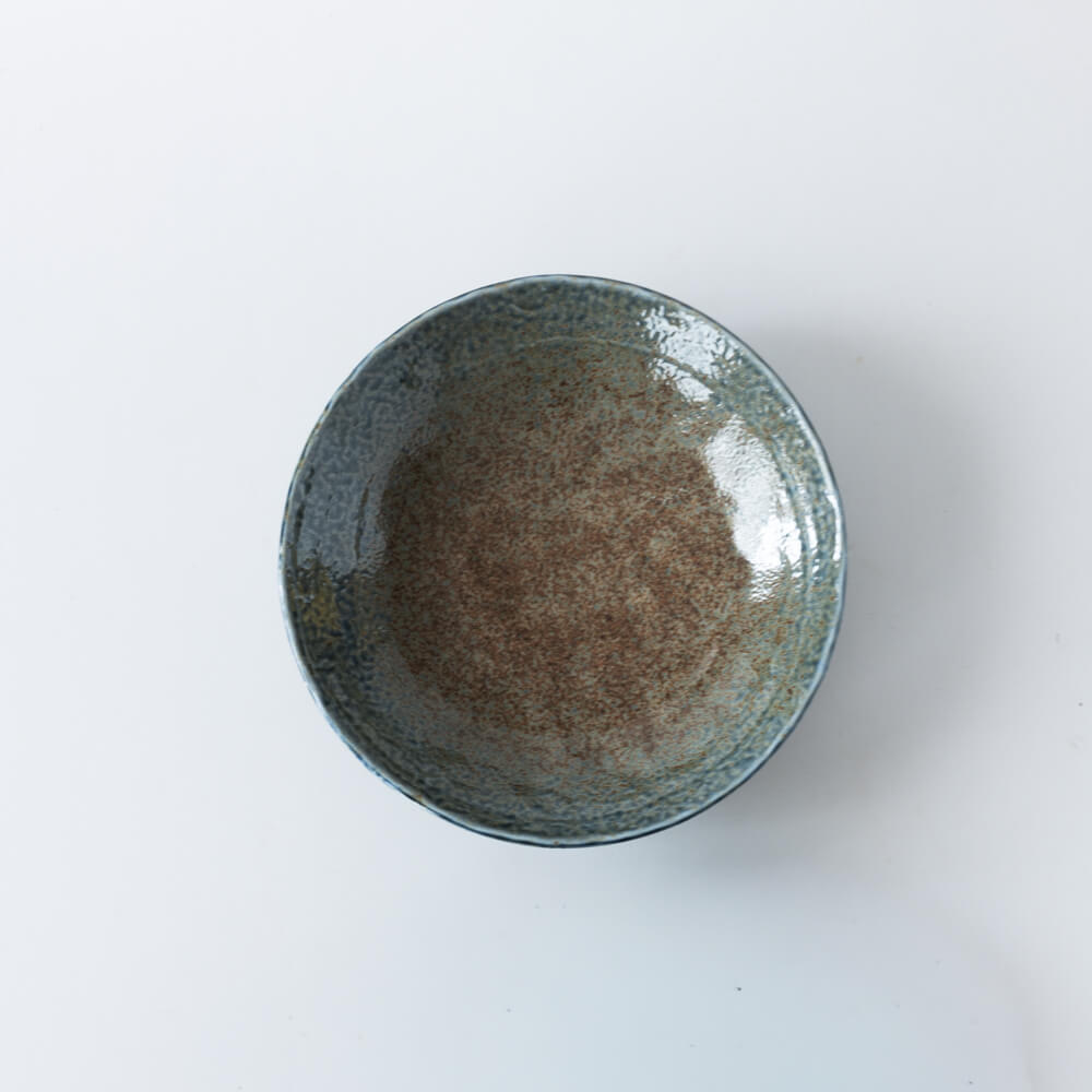 【WEB限定】砂地藍流し 手捻り8寸盛皿 -器市-