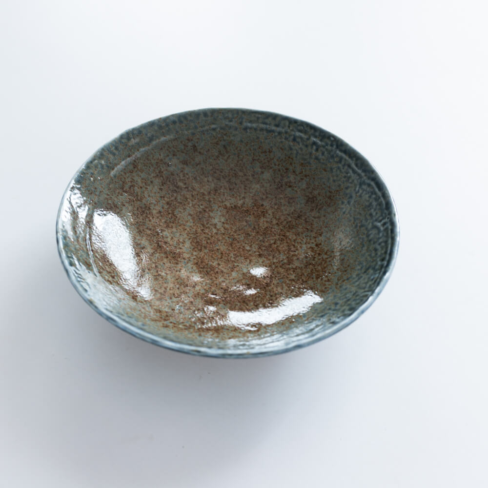 【WEB限定】砂地藍流し 手捻り8寸盛皿 -器市-