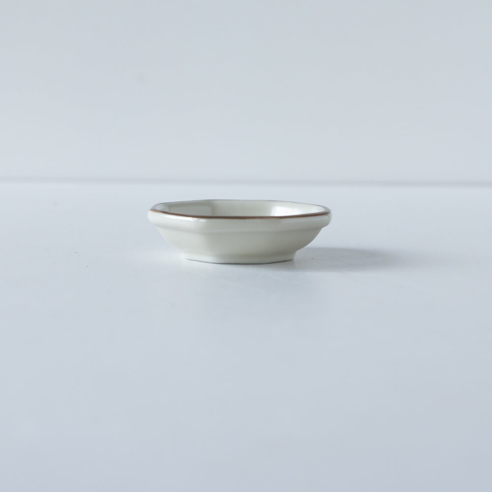 【WEB限定】リム八角小皿 白 -器市-