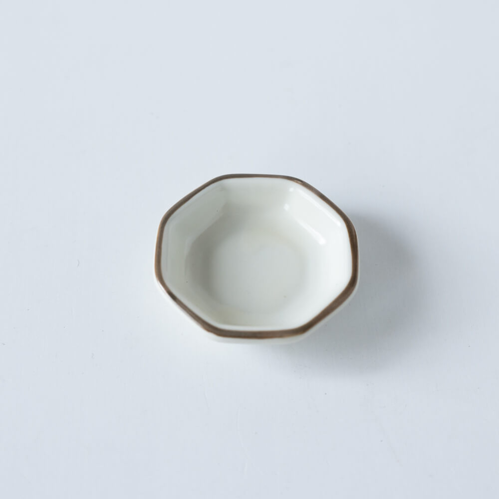 【WEB限定】リム八角小皿 白 -器市-