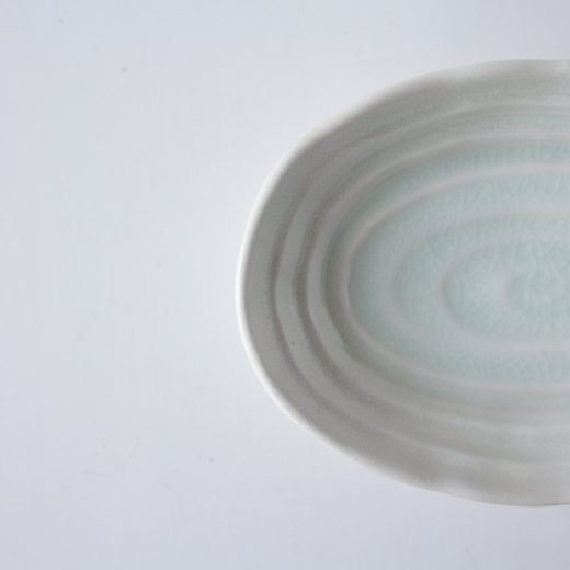 【WEB限定】初氷 20cm楕円鉢 -器市-