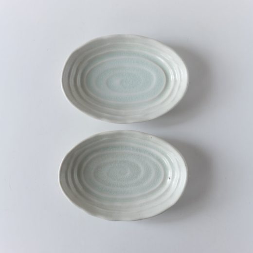 【WEB限定】初氷 20cm楕円鉢 -器市-