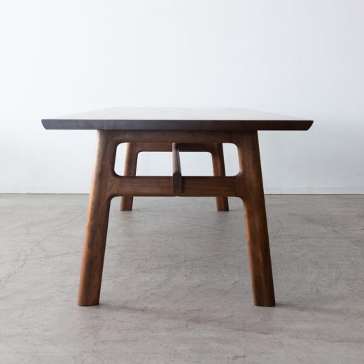 【現品SALE】木馬舎 ダイニング7点セット 幅240cm|4レッグテーブル+ハヤブサチェア3脚+シズクルチェア3脚/ウォールナット・本革ブラック