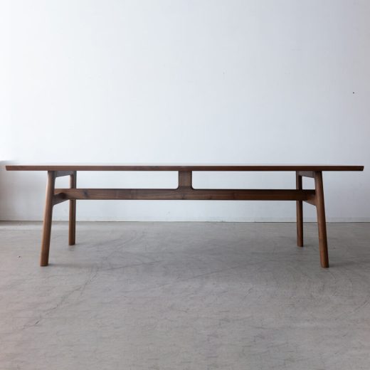 【現品SALE】木馬舎 ダイニング7点セット 幅240cm|4レッグテーブル+ハヤブサチェア3脚+シズクルチェア3脚/ウォールナット・本革ブラック