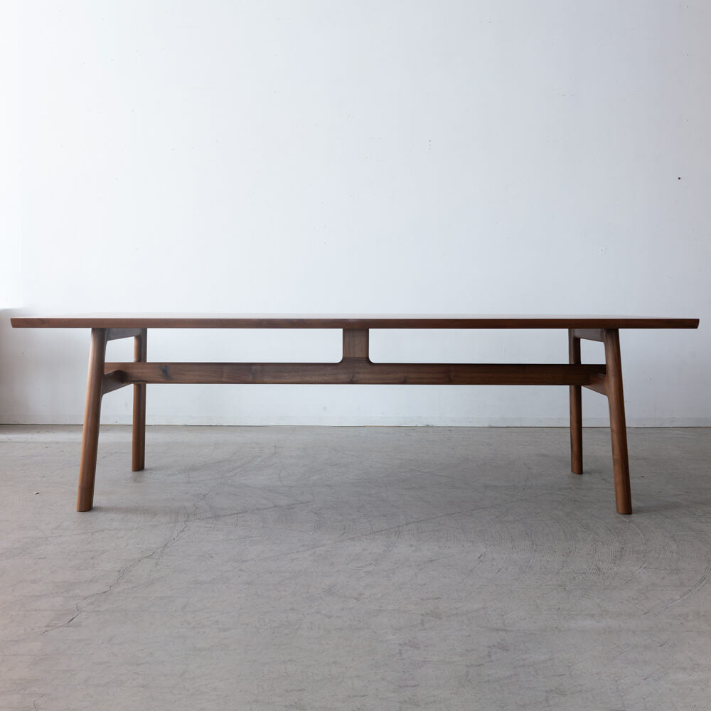 【現品SALE】木馬舎 ダイニング7点セット 幅240cm|4レッグテーブル+ハヤブサチェア3脚+シズクルチェア3脚/ウォールナット・本革ブラック