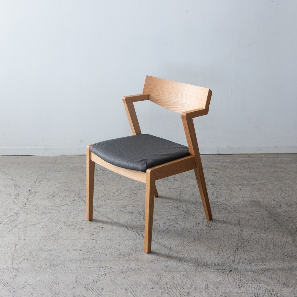 【現品SALE】ダイニング5点セット 165cm RECROテーブル 木脚4本脚+Hチェア4脚 オーク材 / ウレタン塗装|HIDAKAGU