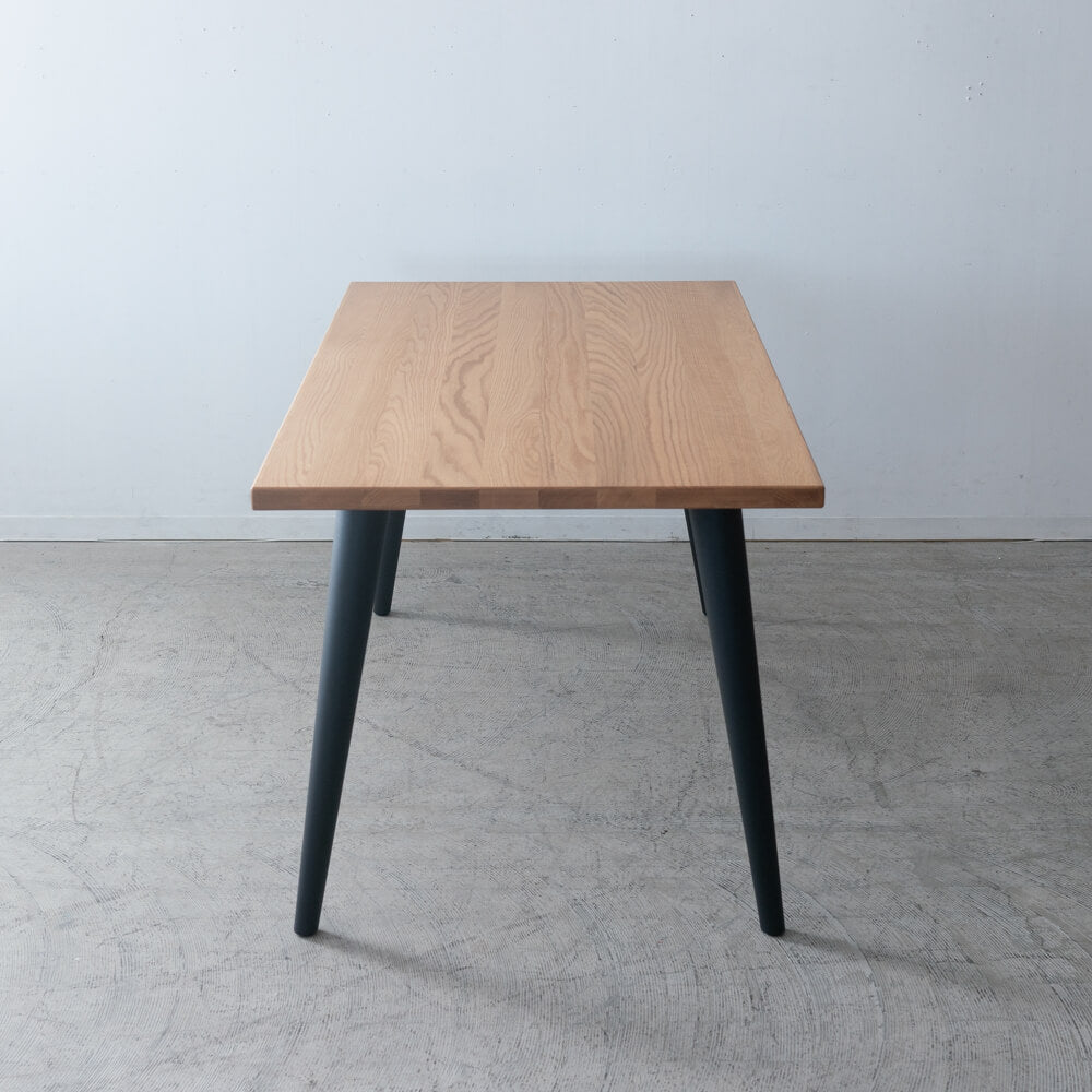 【現品SALE】ダイニング5点セット 165cm RECROテーブル 木脚4本脚+Hチェア4脚 オーク材 / ウレタン塗装|HIDAKAGU