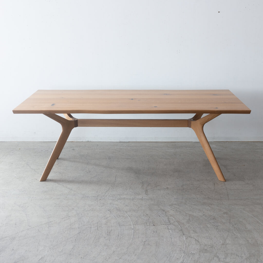 【現品SALE】ナガノインテリア DT417 ダイニングテーブル200 ホワイトオーク節有材 / HO色 ウレタン塗装