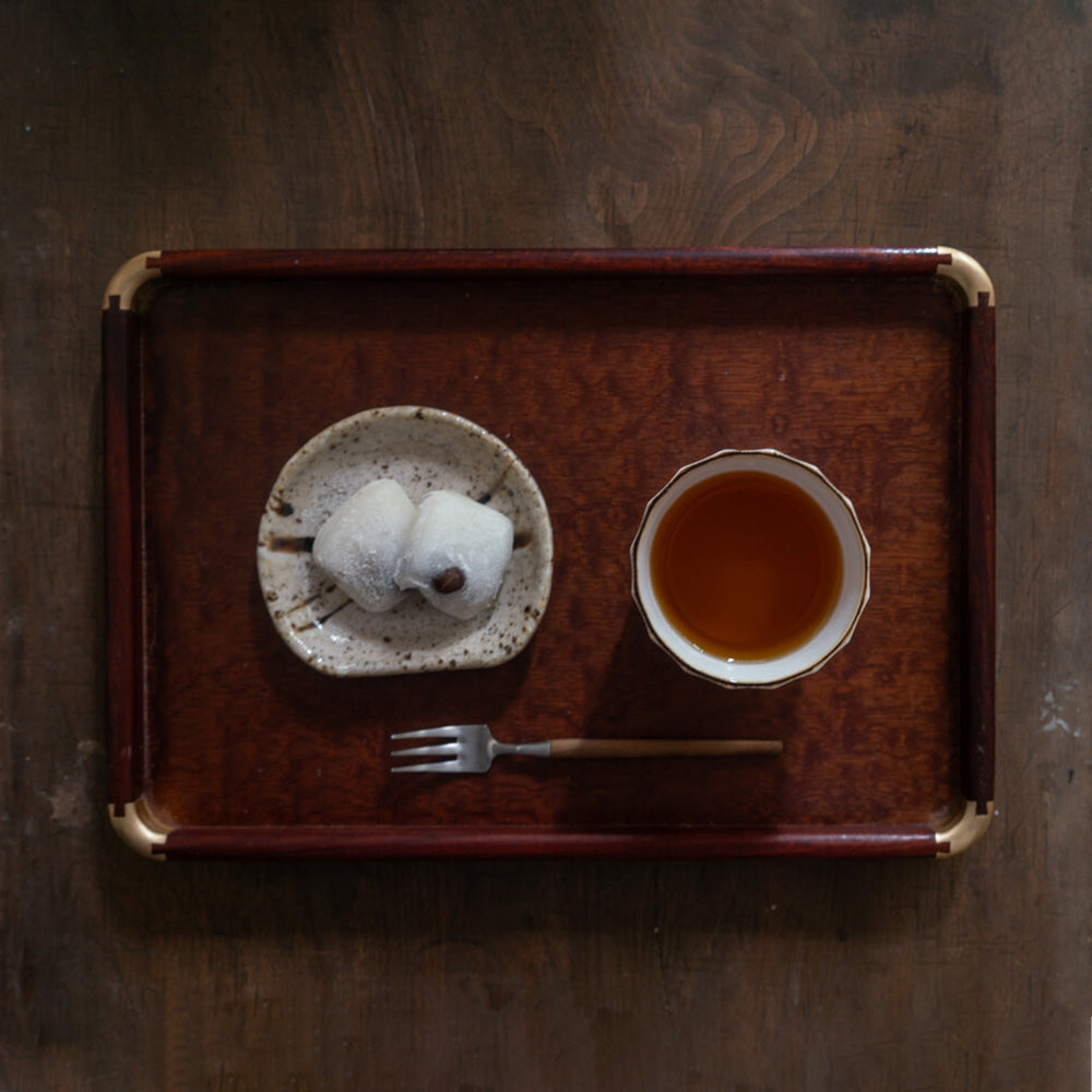 茶粉引刷毛 半月小皿 -器市-
