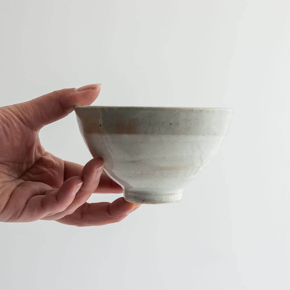 塗分茶碗 白
