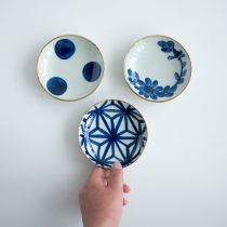 【WEB限定】黒釉青吹ベタハマ ホッケ皿 -器市-