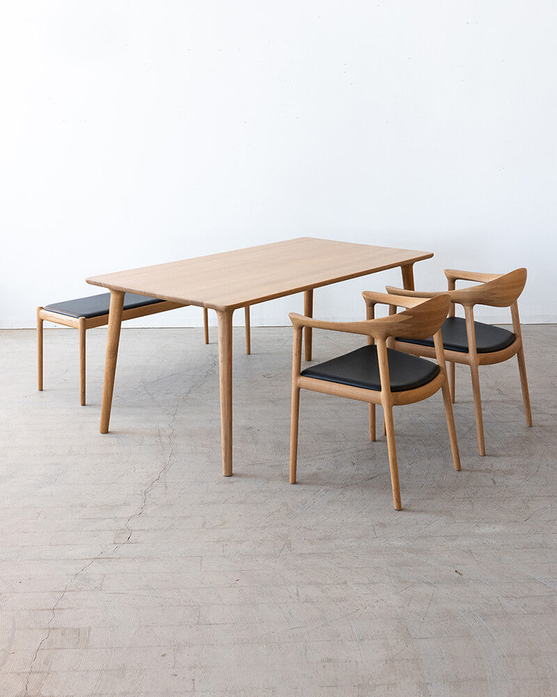 ［現品SALE］BRIDGE ﾀﾞｲﾆﾝｸﾞ4点ｾｯﾄ (ﾃｰﾌﾞﾙ+ﾁｪｱ×2+ﾍﾞﾝﾁ) AMLYS(ｱﾑﾘｽ)【工具不要 組み立てオプション付き】