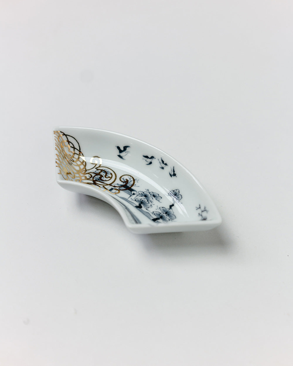 MAME 山水文扇形皿
