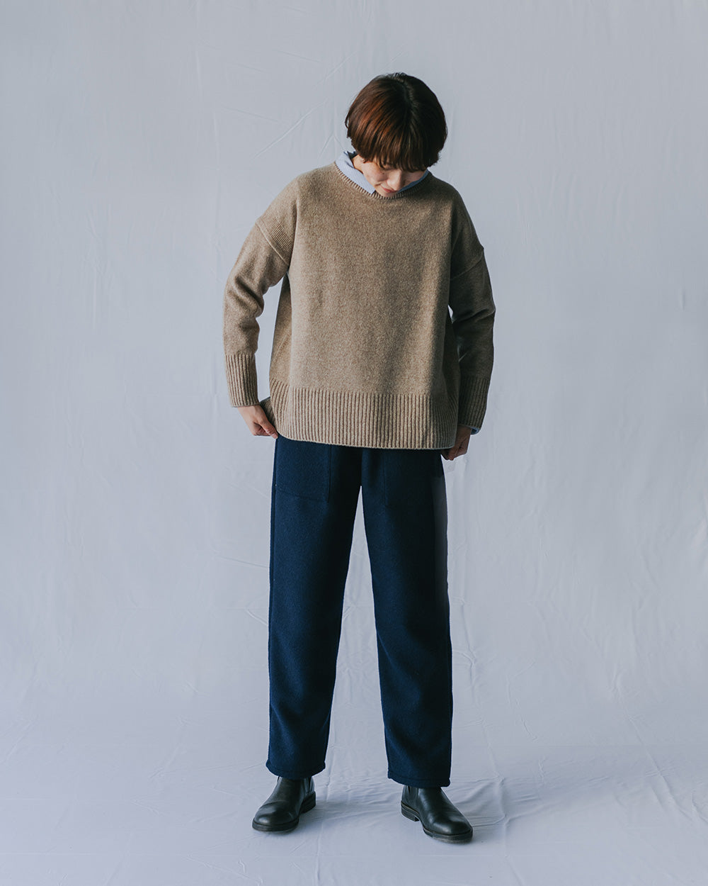 からだをつつむ / 天竺編みプルオーバー 後ろスリット入り