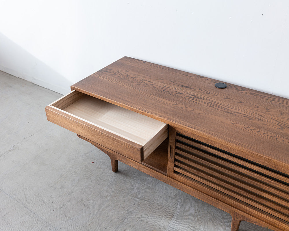 TVﾎﾞｰﾄﾞ ﾘｰﾍﾞ120  脚A付き  ﾀﾞｰｸ/ｵｲﾙ