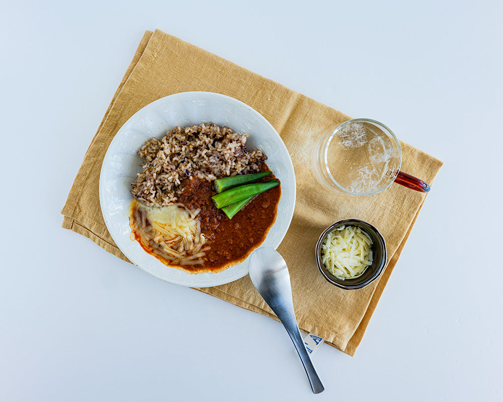 レンコンとトマトのキーマカレー
