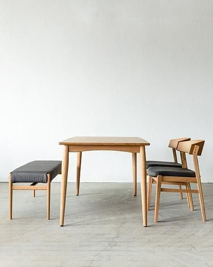 ダイニング4点セット　テーブルAKI150/チェアグロッパ×2 ベンチ×1