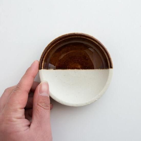 塗分小皿 ブラウン